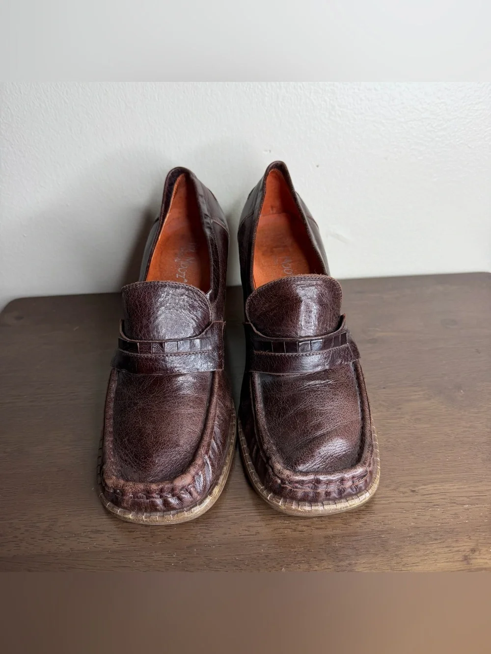 Miz Mooz Brown Leather Heeled Loafers 37 (7)
